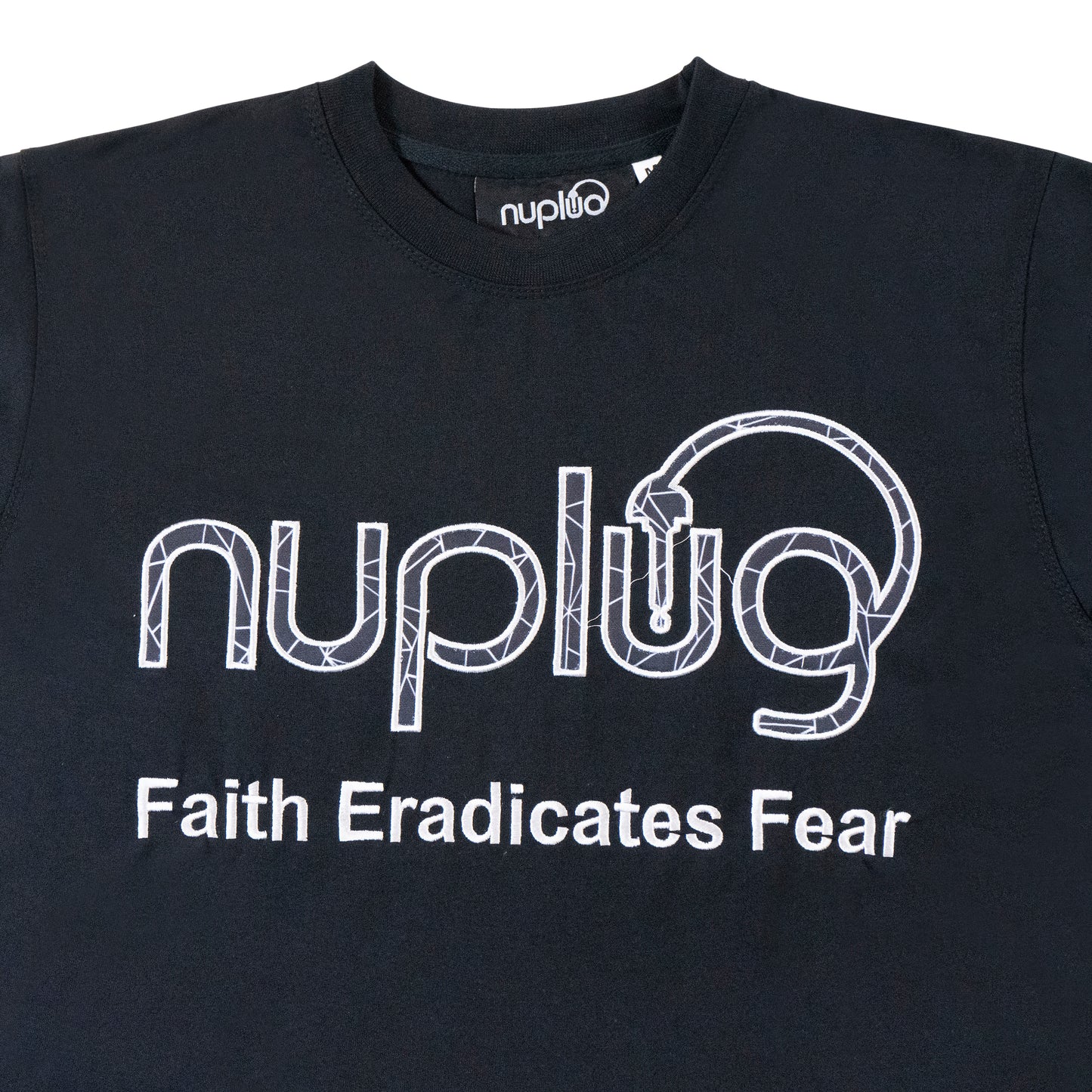 "Faith Eradicates Fear" Black and White T Shirt