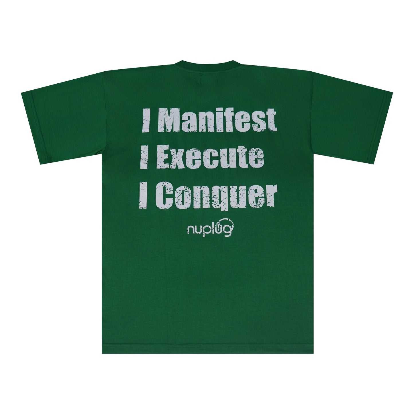 Green and White Distressed T Shirt