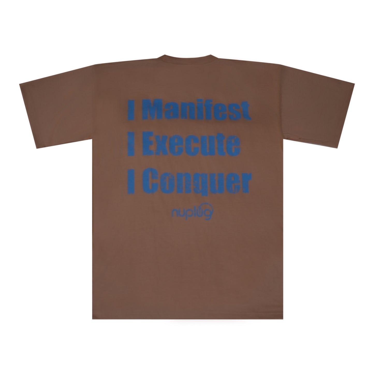 Tan and Blue Distressed T Shirt