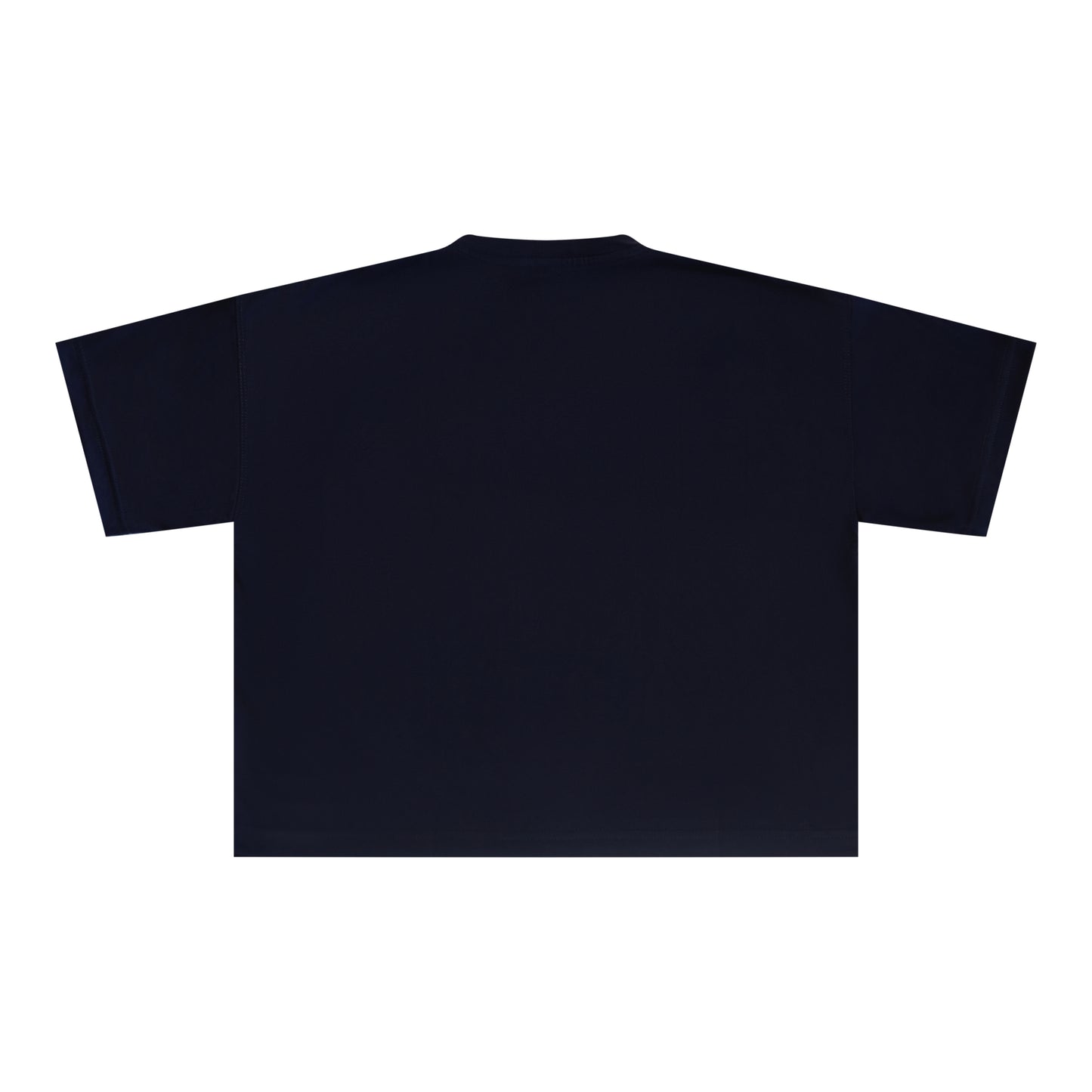 Navy Blue and Blue Denim Distressed Crop Top T Shirt