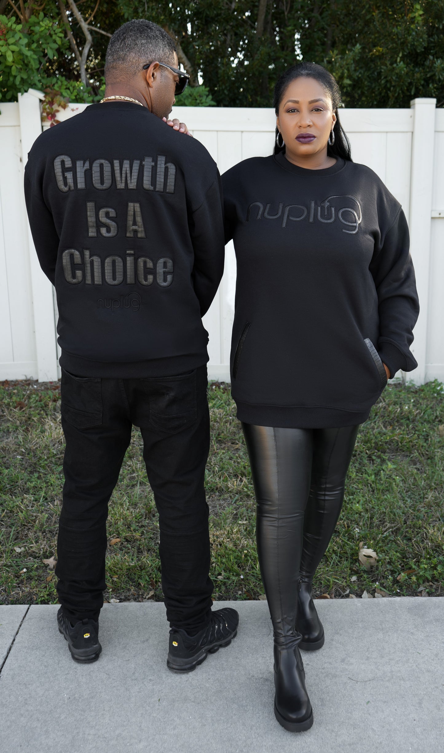 Black on Black Sweater "Growth is a Choice"