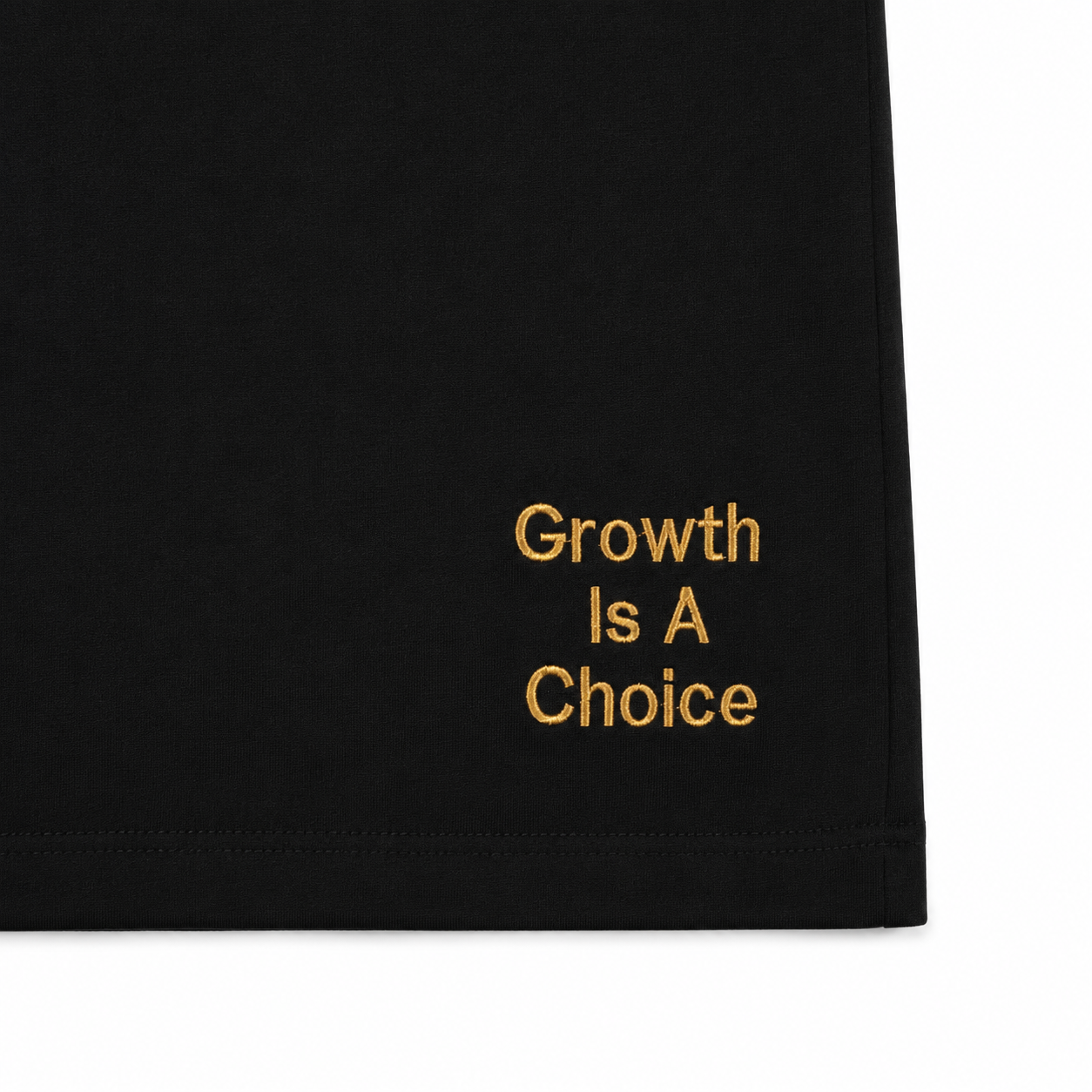 BLACK AND GOLD "GROWTH IS A CHOICE" T SHIRT