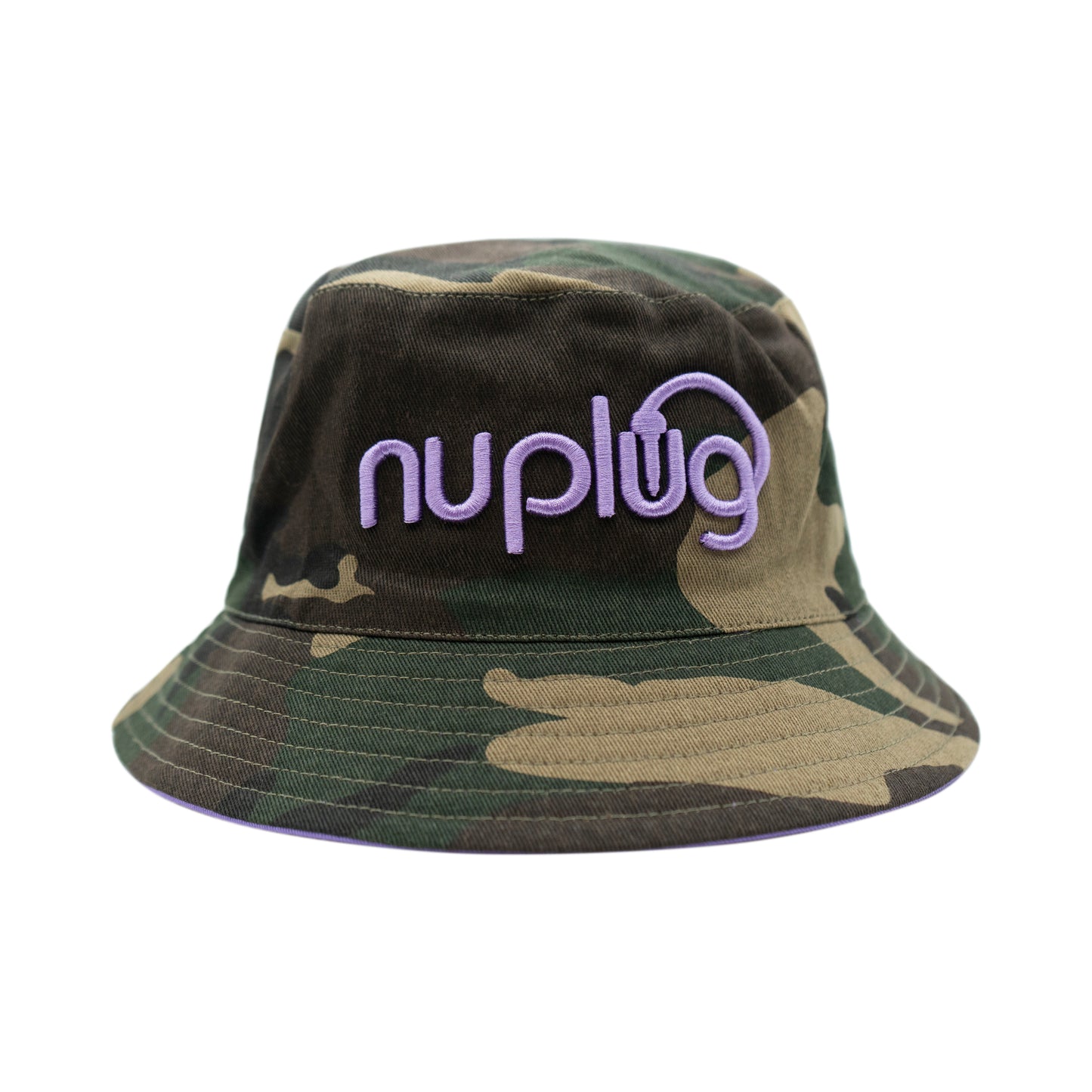 Reversible Camouflage and Lavender Bucket Hat