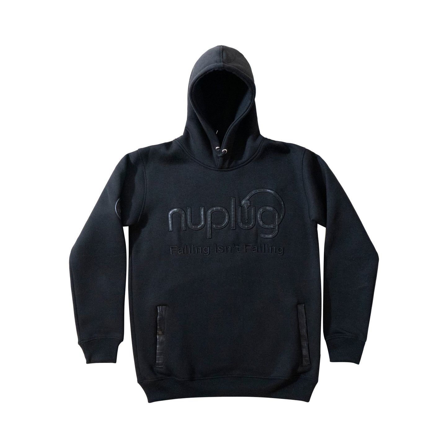 Black on Black Hoodie "Falling isn't Failing"