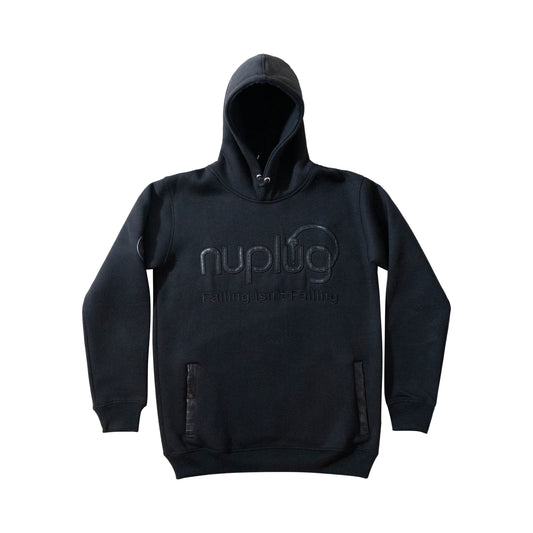 Black on Black Hoodie "Falling isn't Failing"