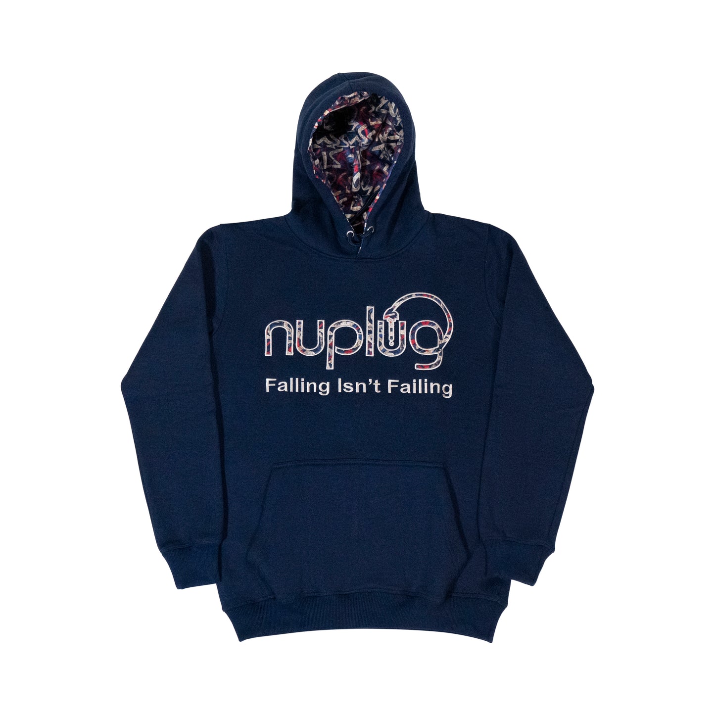 Navy Blue and Cream "Falling isn't Failing" Hoodie