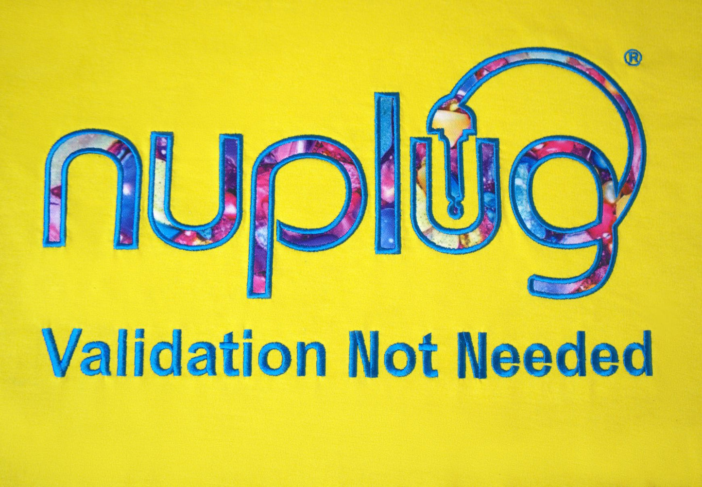 VALIDATION NOT NEEDED… “Yellow with Blue Design Embroidery ” Crop Top T Shirt