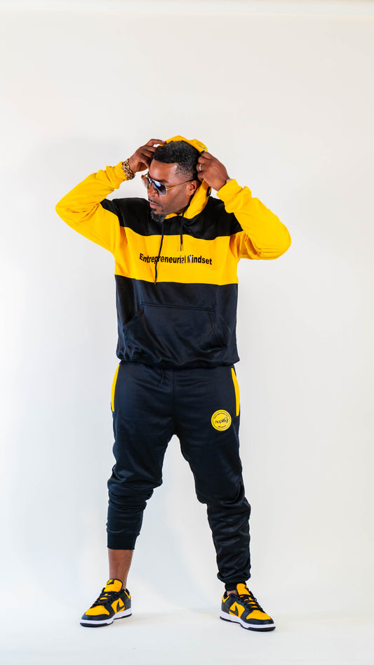 Black and Yellow Entrepreneurial Mindset Hoodie Set