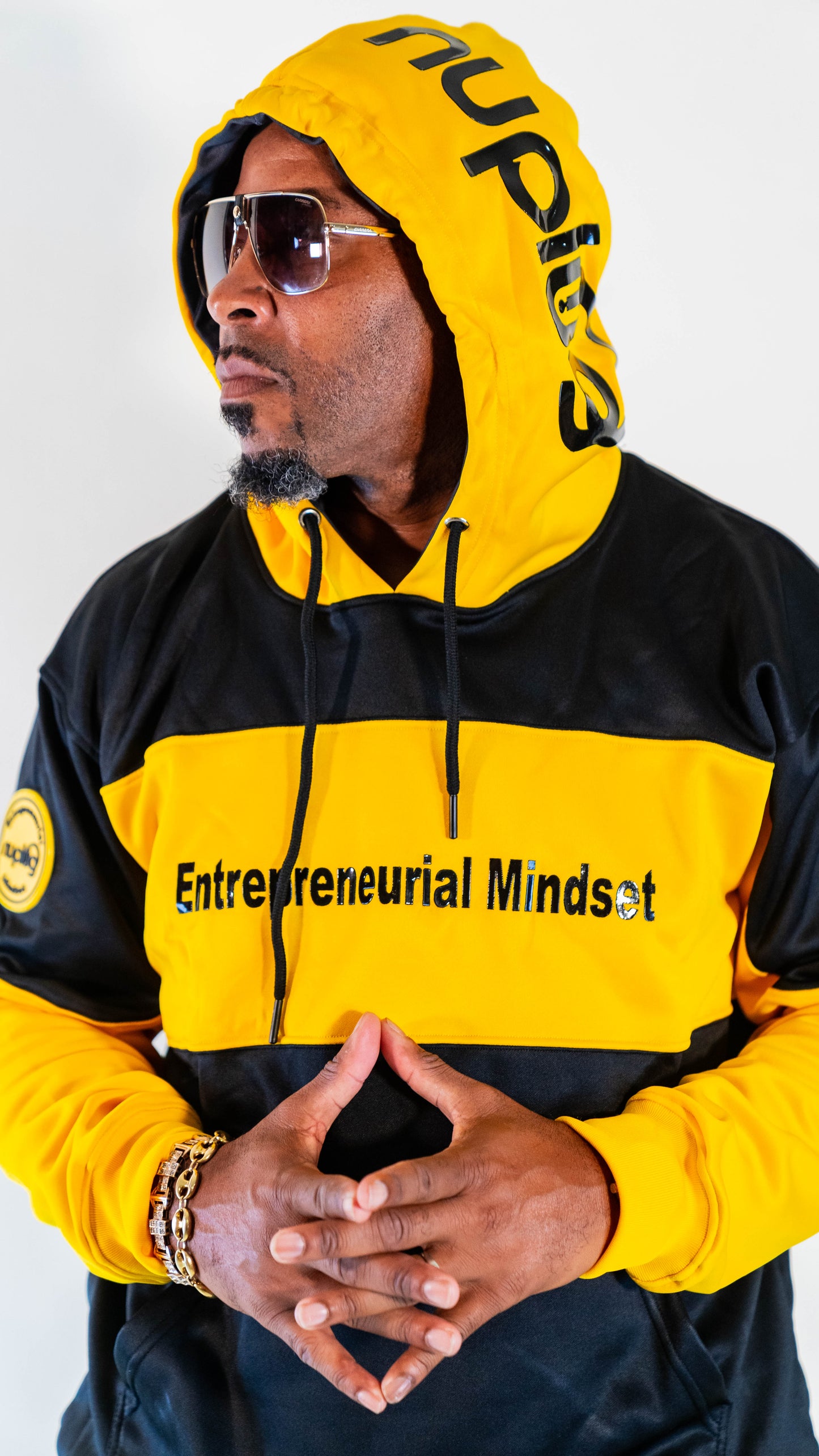 Black and Yellow Entrepreneurial Mindset Hoodie Set