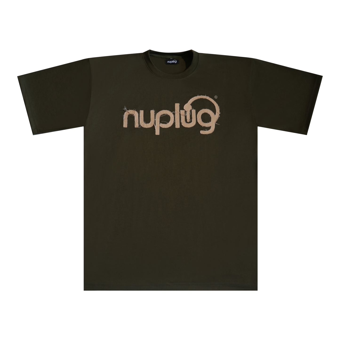 Olive and Tan Distressed T Shirt