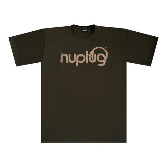 Olive and Tan Distressed T Shirt