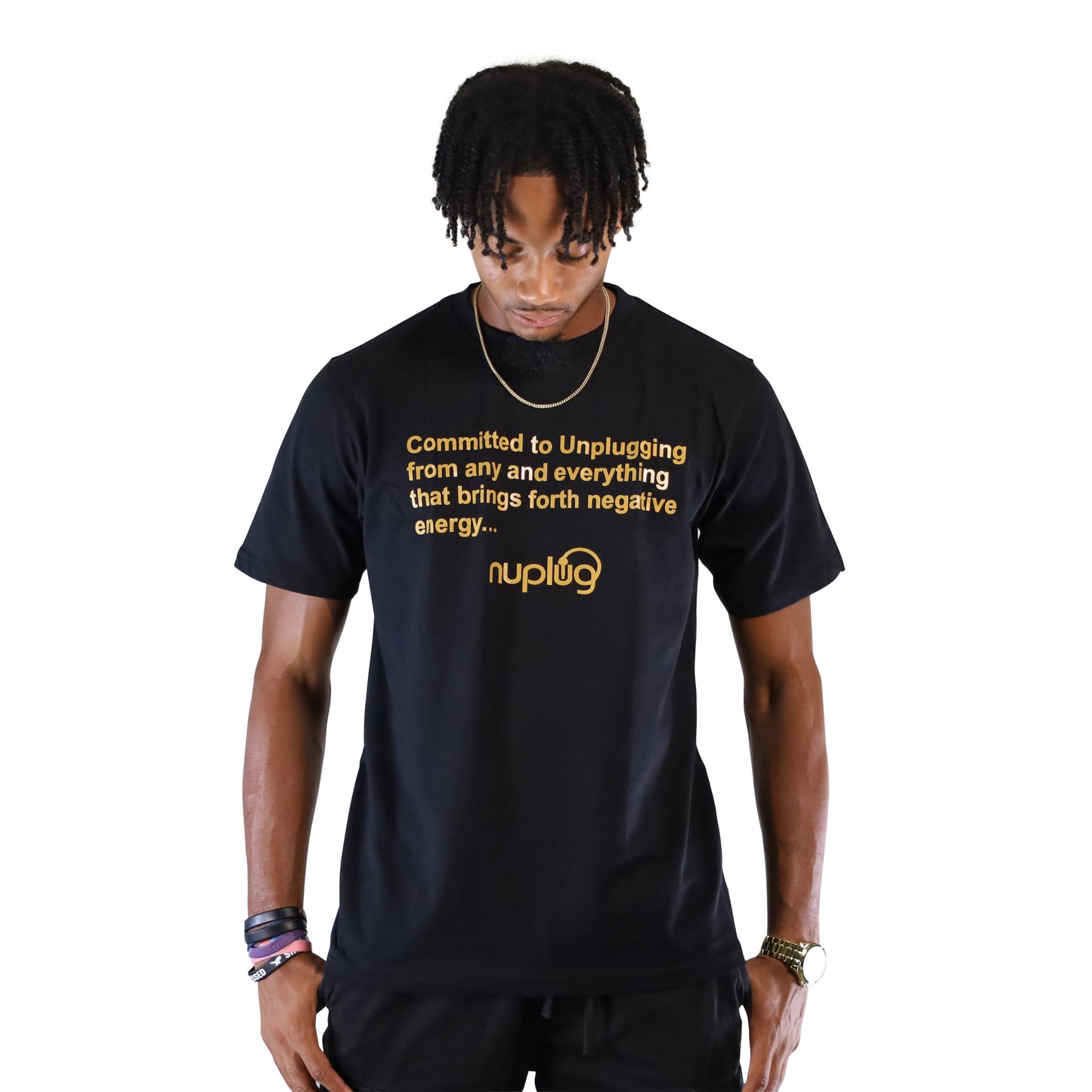 Committed to Unplugging… “Black and Gold” T-shirts