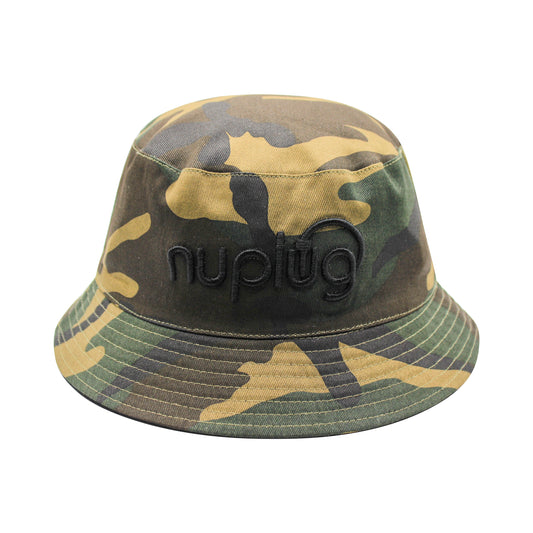 Reversible Camouflage and Black Bucket Hat