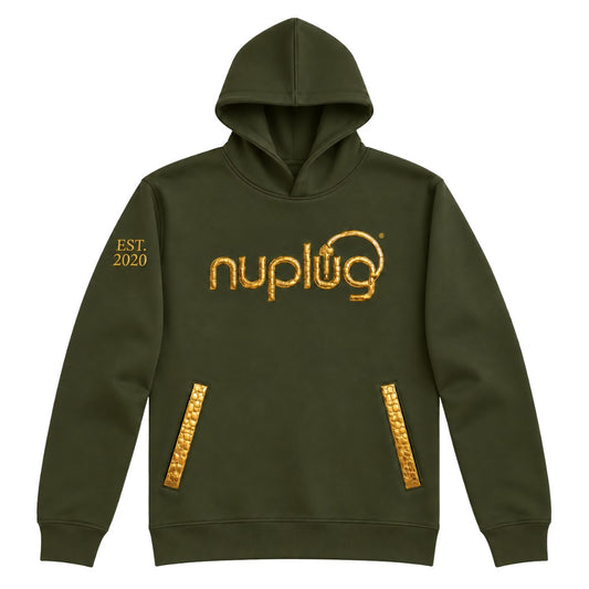 Olive and Gold Hoodie "Growth is a Choice"