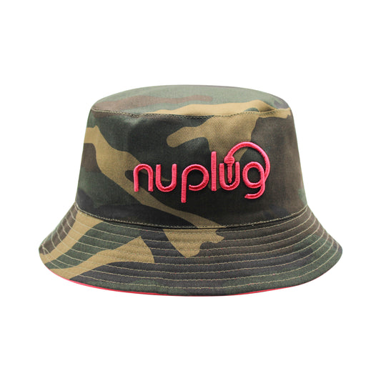 Reversible Camouflage and Pink Bucket Hat